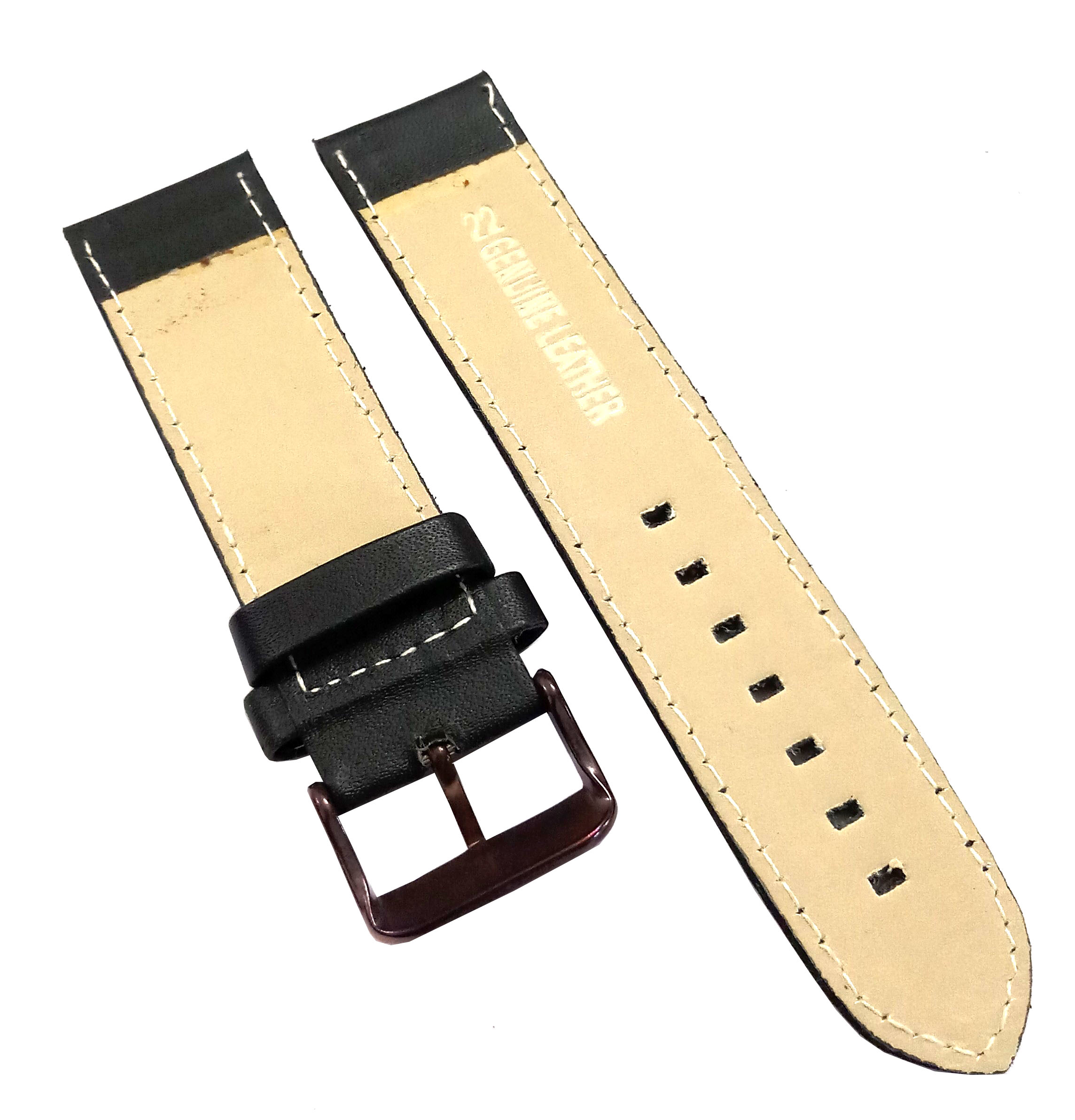 22mm Genuine Leather Watch Band Strap Fits SUPEROCEAN PORTHOLE Black Brown Pin Buckle - Image 5