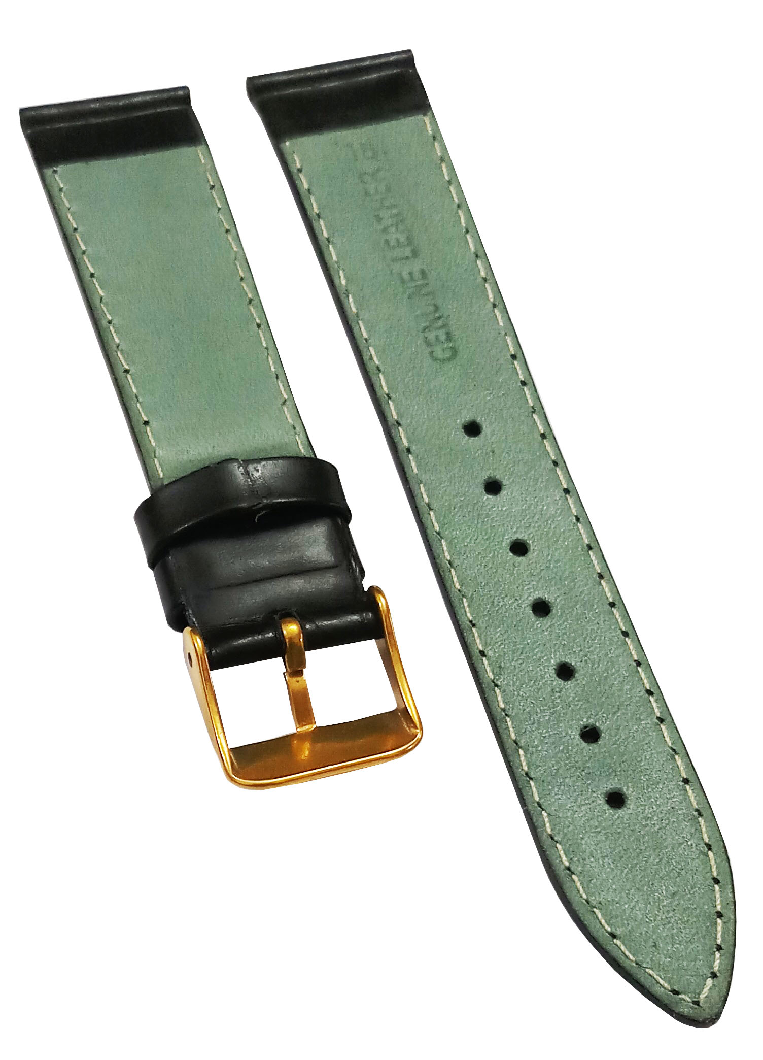 18mm Genuine Leather Watch Band Strap Fits 200M SKX007K 7S26 SKX009J Black Golden Pin Buckle - Image 5