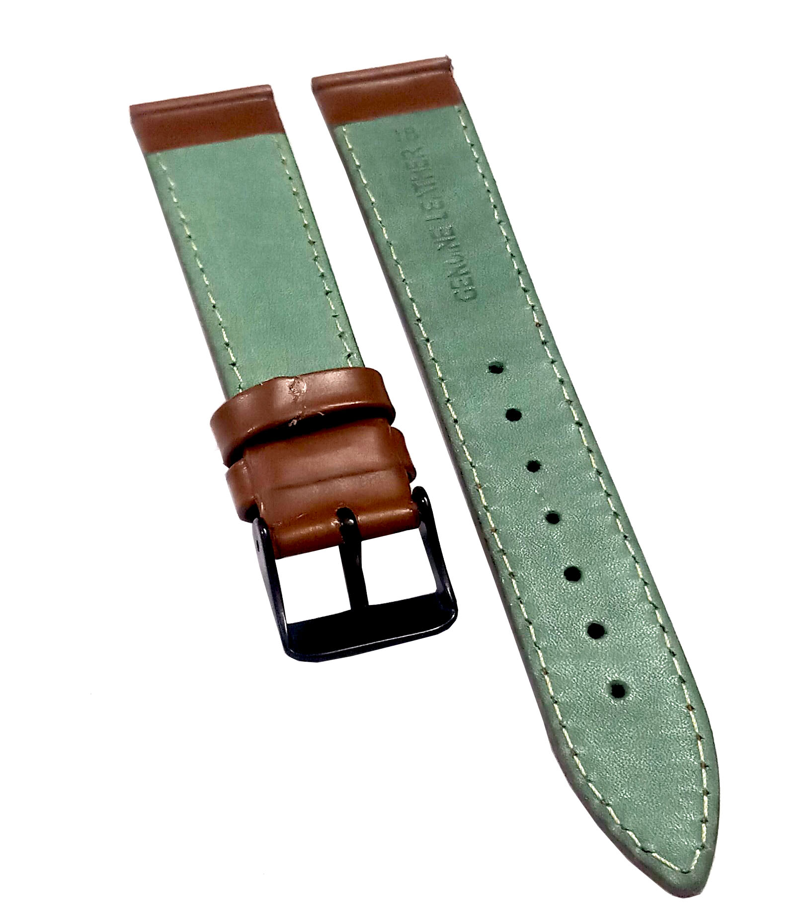 18mm Genuine Leather Watch Band Strap Fits KHAKI X-WIND H776460 H77646833 WATCH Light Brown Black Pin Buckle - Image 5