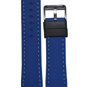 22mm Silicone Rubber Watch Strap Fits MDV & 106CONQUEST Black With Blue Pin