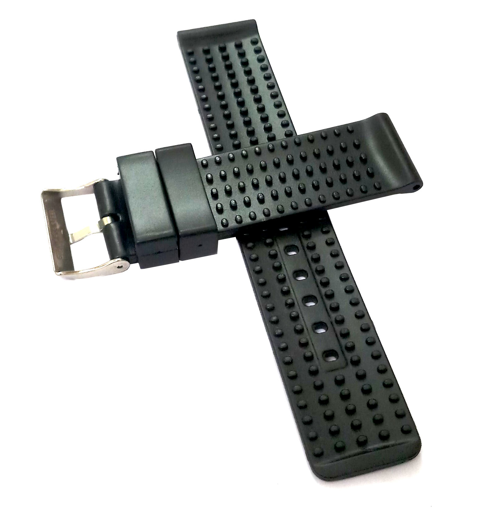 22mm PU Rubber Watch Band Strap Fits HYDRO L3840456 Black Pin Buckle-PB-129 - Image 4