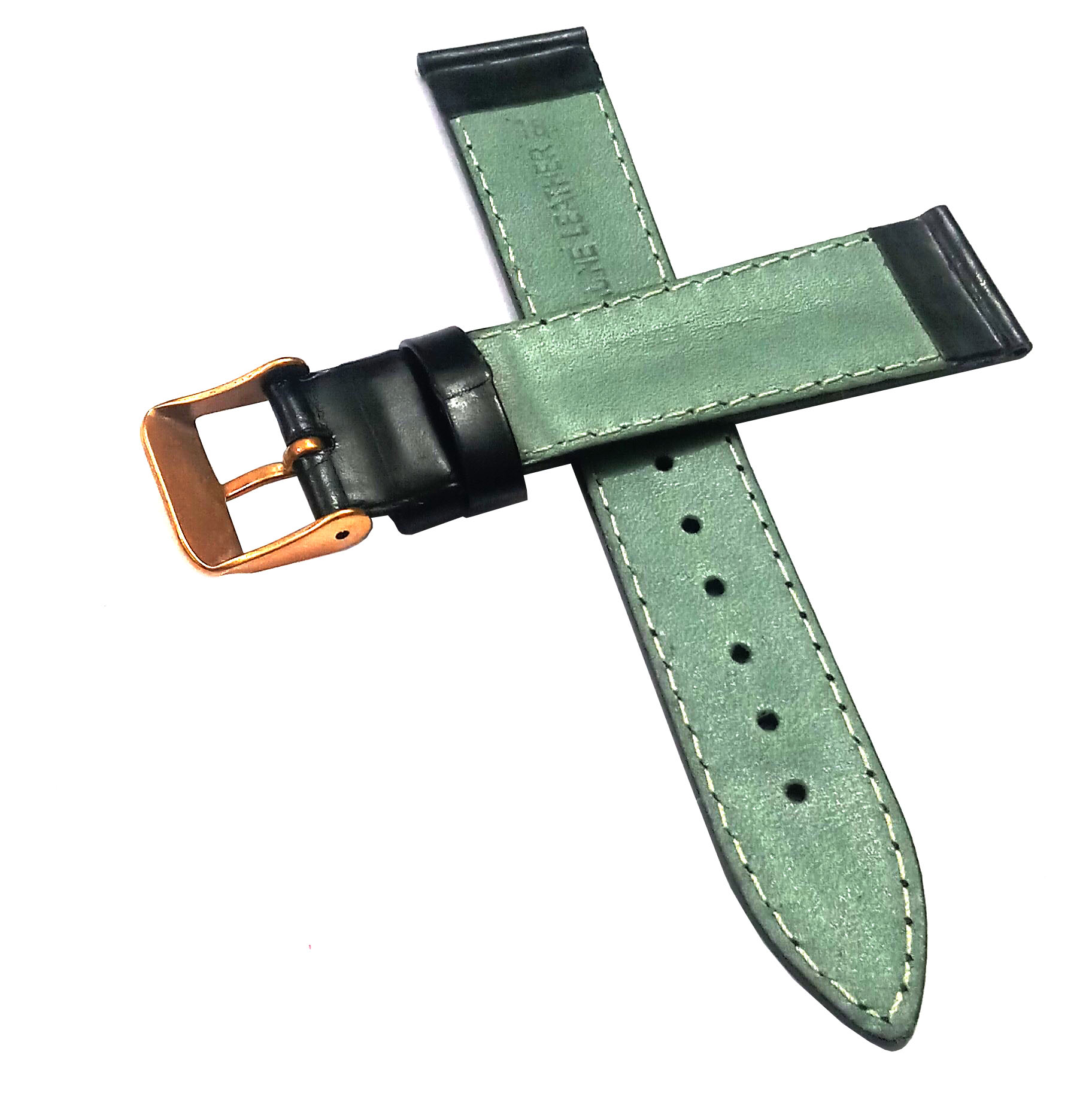 18mm Genuine Leather Watch Band Strap Fits 1326 GMT 11255 SIGTURE II Black Yellow Pin Buckle - Image 6