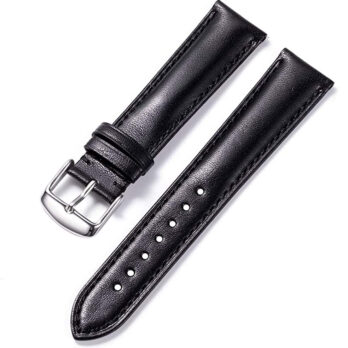 26mm Genuine Leather Watch Band Strap Fits Reserve 0360 Black Silver Buckle