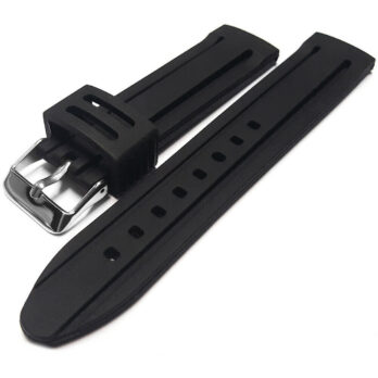 22mm Silicone Rubber Watch Strap KHAKI X-WIND H776460 H77646833 WATCH Black Pin