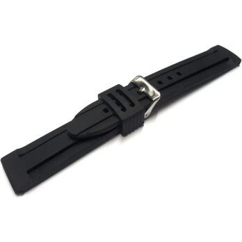 22mm Silicone Rubber Watch Strap KHAKI X-WIND H776460 H77646833 WATCH Black Pin