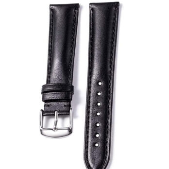 26mm Genuine Leather Watch Band Strap Fits Reserve 0360 Black Silver Buckle