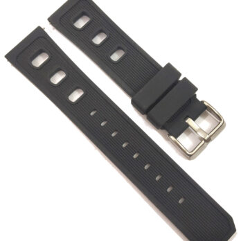 22mm Silicone Rubber Watch Band Strap Black Pin Buckle-B-26