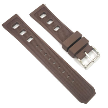 22mm Silicone Rubber Watch Strap KHAKI X-WIND H776460 H77646833 WATCH Brown Pin