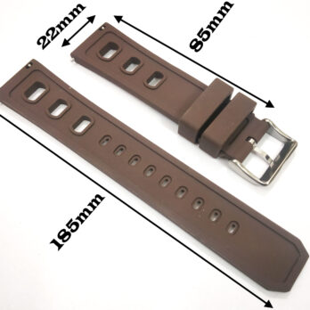 22mm Silicone Rubber Watch Strap KHAKI X-WIND H776460 H77646833 WATCH Brown Pin