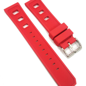 22mm Silicone Rubber Watch Band Strap Fit 96C121 MARINE STAR CHRONOGRAPH Red Pin