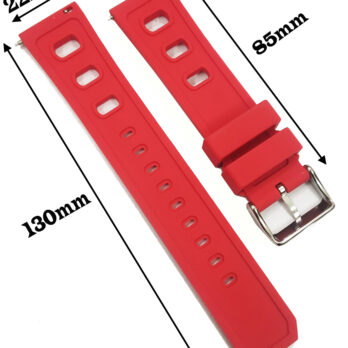 22mm Silicone Rubber Watch Band Strap Fit 96C121 MARINE STAR CHRONOGRAPH Red Pin