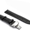 SKU 08 Black Silver Buckle White Stitching