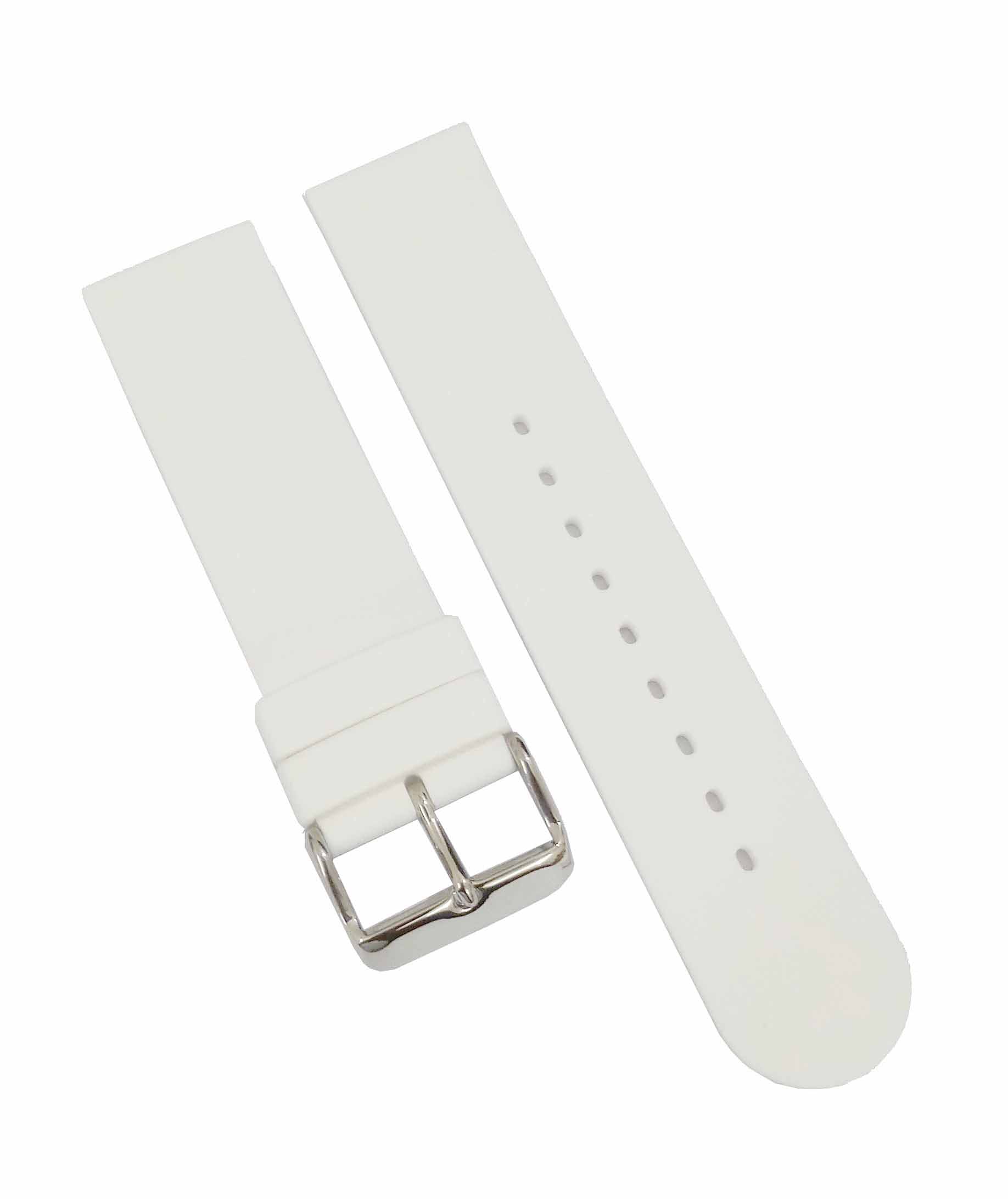 22mm Silicone Rubber Watch Band Strap Fits HYDRO L3840456 White Pin Buckle - Image 3