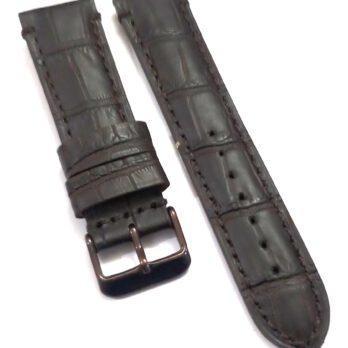 22mmm Genuine Leather Dark Brown With Brown Stich Watch Band Strap for Men and Women | Comfortable and Durable Material | Dark Brown Buckle