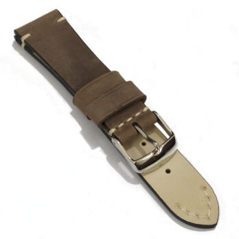 19mm Genuine Leather Watch Band Strap Fits 1002 1400 5501 5701 14000 Dark Brown Silver Buckle