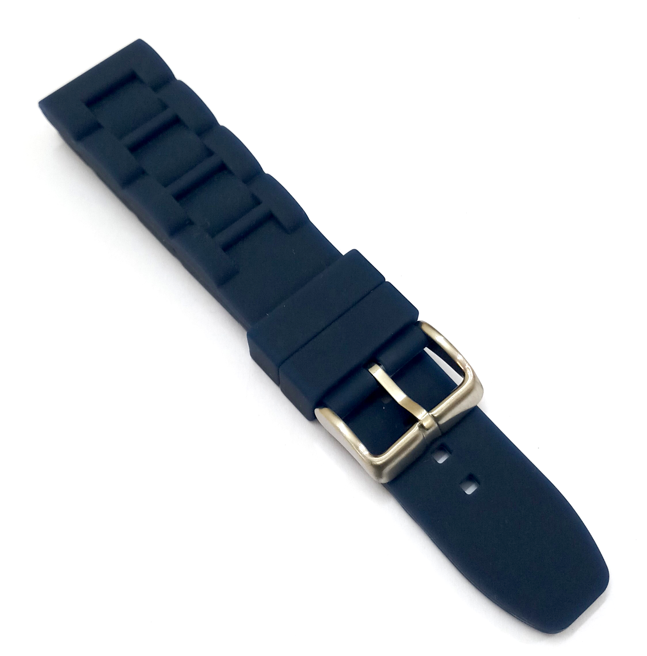 22mm Silicone Rubber Blue Watch Band Strap for Men and Women | Comfortable and Durable Material | Silver Buckle - Image 6