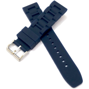 22mm Silicone Rubber Blue Watch Band Strap for Men and Women | Comfortable and Durable Material | Silver Buckle