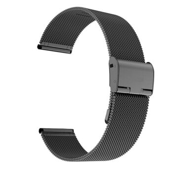 22mm stainless Steel Black Interchangeble Watchband Strap Mesh Bracelet Adjustable Metal Strap