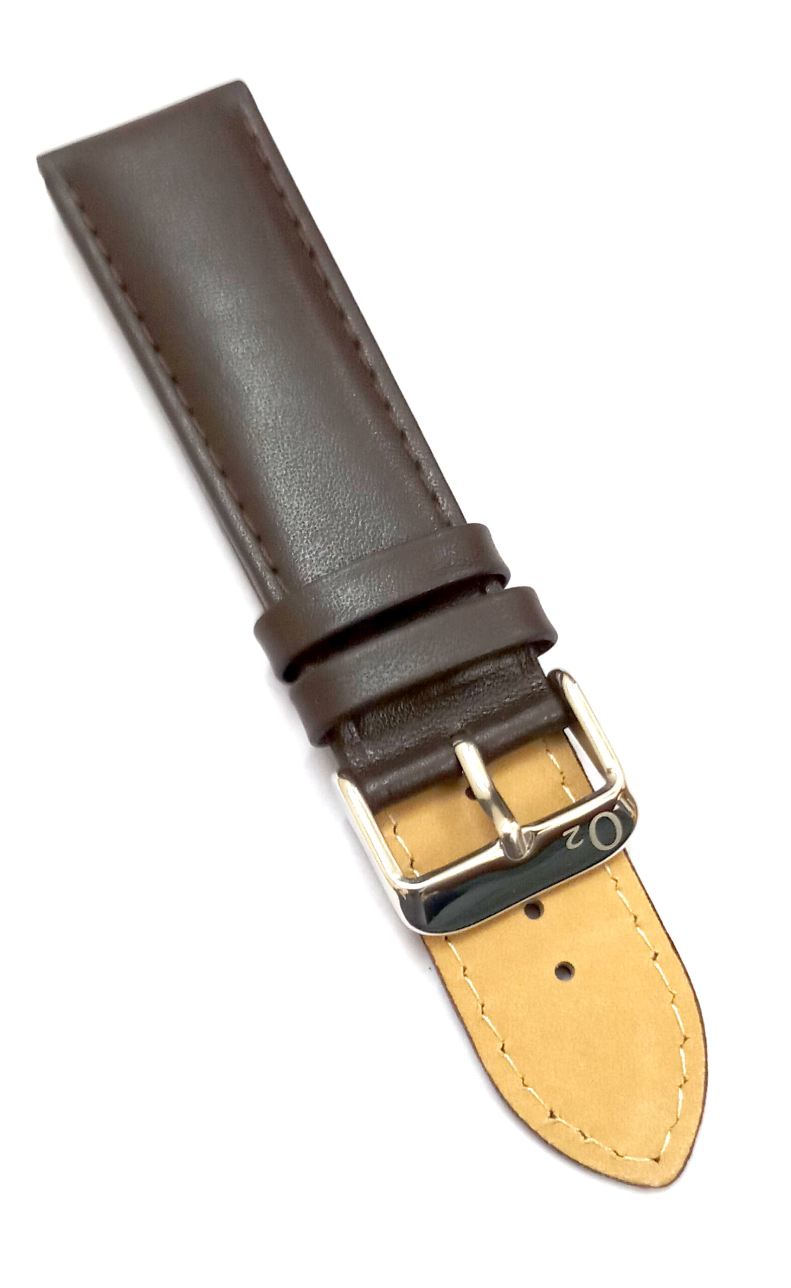 22mm Genuine Leather Brown Watch Band Strap for Men and Women | Comfortable and Durable Material | Silver Buckle-B4 - Image 5