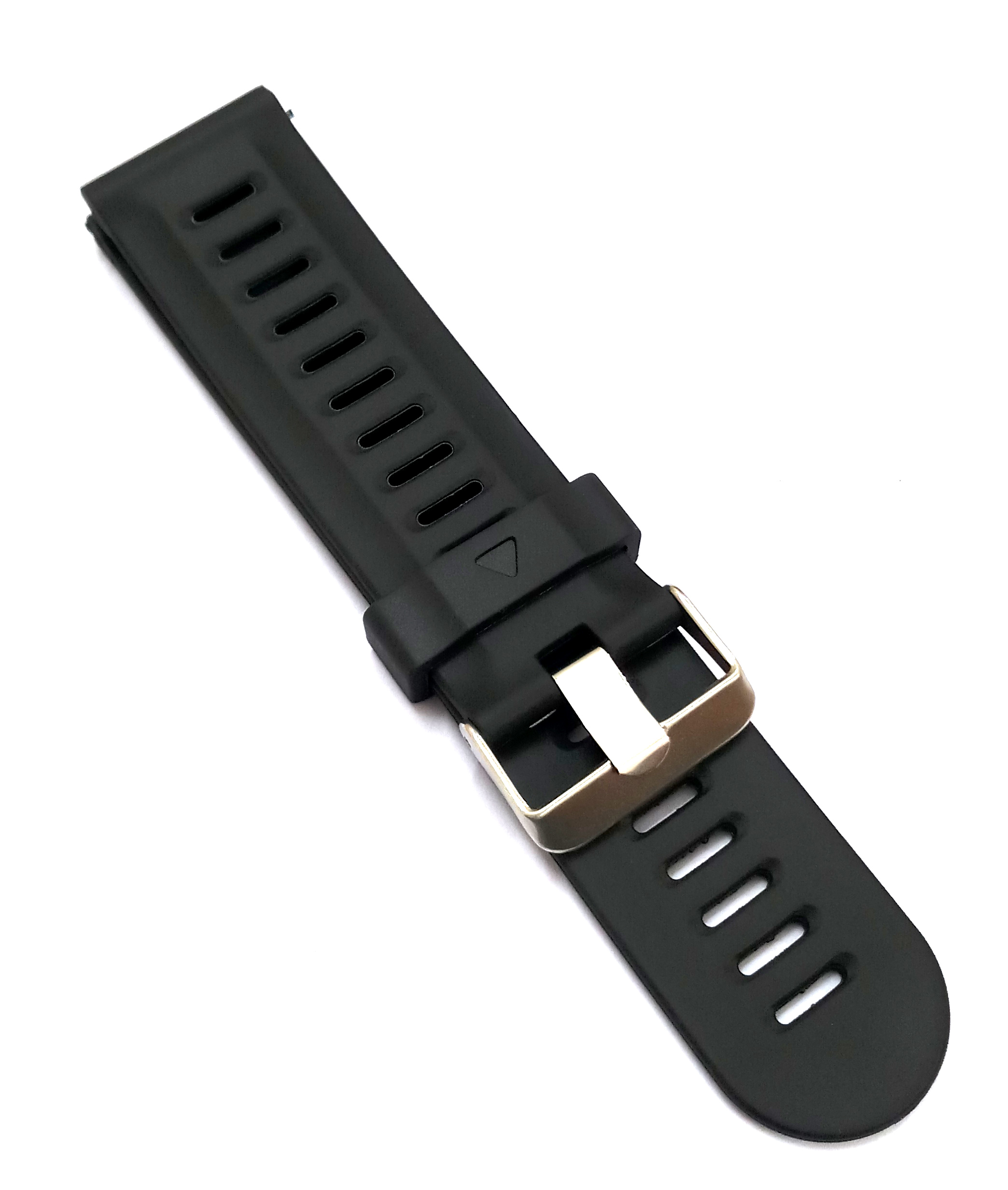 24mm Silicon Rubber Black Watch Band Strap for Men and Women | Comfortable and Durable Material | Silver Buckle - Image 6