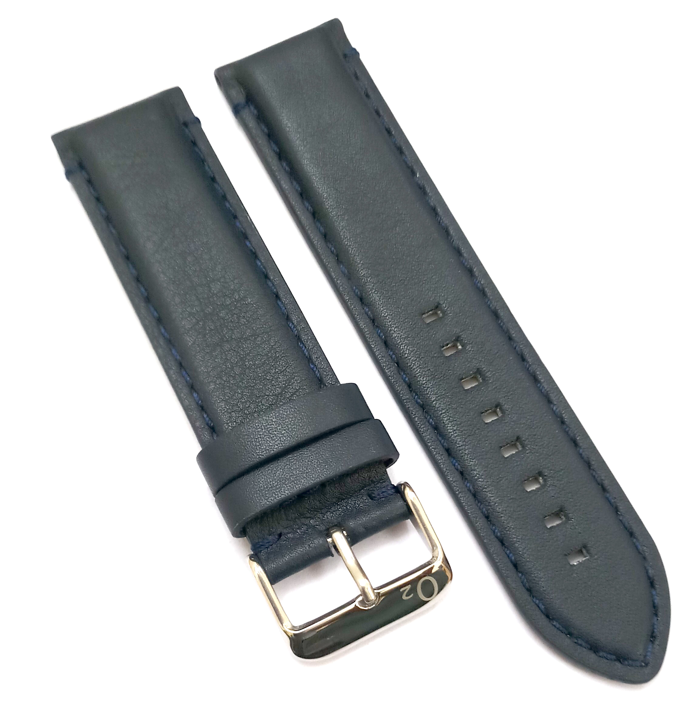 22mm Genuine Leather Black Watch Band Strap for Men and Women | Comfortable and Durable Material | Silver Buckle - Image 5