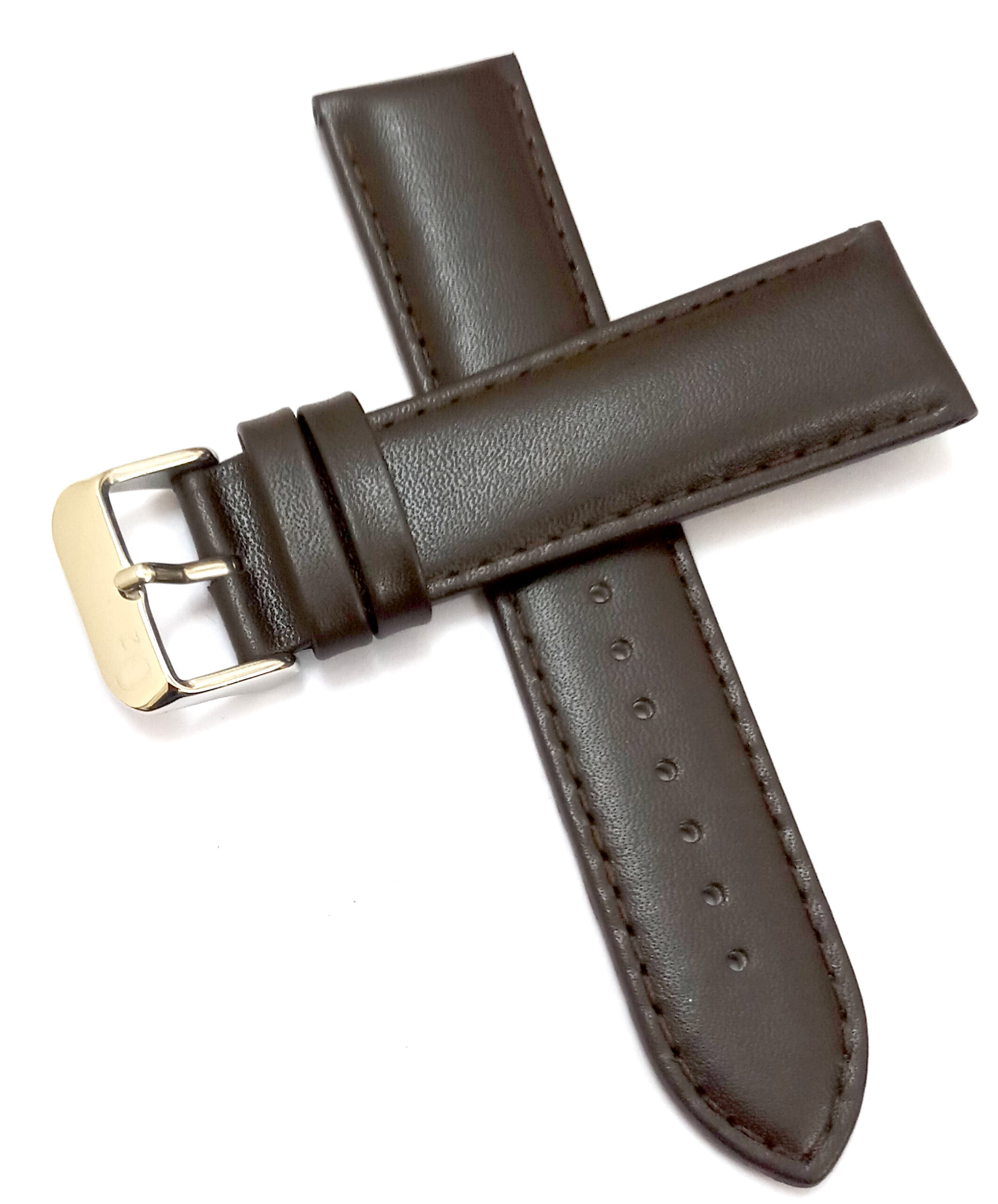 22mm Genuine Leather Brown Watch Band Strap for Men and Women | Comfortable and Durable Material | Silver Buckle-B4