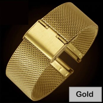18mm stainless Steel Golden Interchangeble Watchband Strap Mesh Bracelet Adjustable Metal Strap