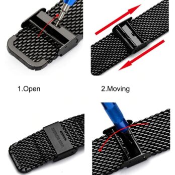 22mm stainless Steel Pink Interchangeble Watchband Strap Mesh Bracelet Adjustable Metal Strap