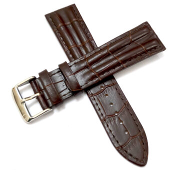 22mm Genuine Leather Brown Watch Band Strap for Men and Women | Comfortable and Durable Material | Silver Buckle-B3