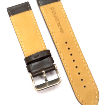 22mm Genuine Leather Brown Watch Band Strap for Men and Women | Comfortable and Durable Material | Silver Buckle-B4