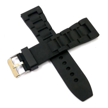 18mm Silicon Rubber Black Watch Band Strap for Men and Women | Comfortable and Durable Material | Silver Buckle-B2