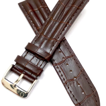 22mm Genuine Leather Brown Watch Band Strap for Men and Women | Comfortable and Durable Material | Silver Buckle-B3