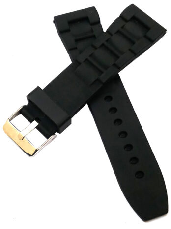 18mm Silicon Rubber Black Watch Band Strap for Men and Women | Comfortable and Durable Material | Silver Buckle-B2