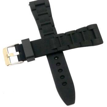20mm Silicon Rubber Black Watch Band Strap for Men and Women | Comfortable and Durable Material | Silver Buckle-B3