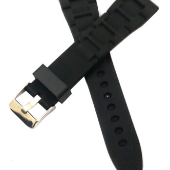 20mm Silicon Rubber Black Watch Band Strap for Men and Women | Comfortable and Durable Material | Silver Buckle-B3