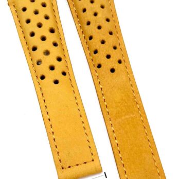 22/18mm Genuine Leather Yellow Watch Band Strap for Men and Women | Comfortable and Durable Material