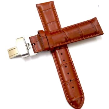 18mm Genuine Leather Maroon Watch Band Strap for Men and Women | Comfortable and Durable Material | Deployment Silver Buckle-A1