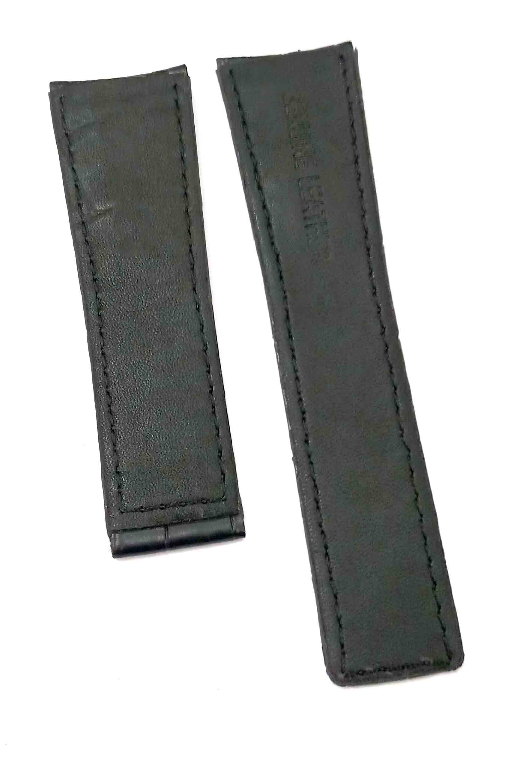 22/20mm Genuine Leather Black Watch Band Strap for Men and Women | Comfortable and Durable Material - Image 6