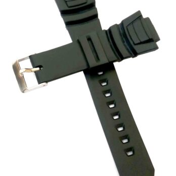16/26mm Pu Rubber Black Watch Band Strap for Men and Women | Comfortable and Durable Material | Silver Buckle