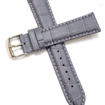 18mm Genuine Leather Gray Watch Band Strap for Men and Women | Comfortable and Durable Material | Silver Buckle-GB-1