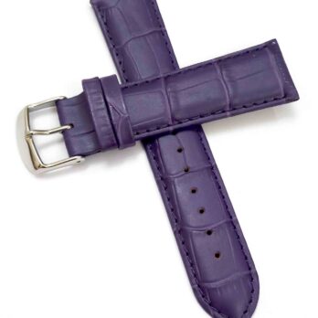 18mm Genuine Leather Purple Watch Band Strap for Men and Women | Comfortable and Durable Material | Silver Buckle-GB-1