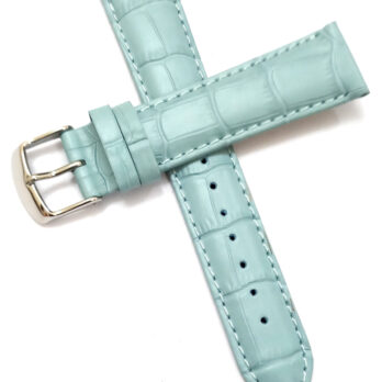 18mm Genuine Leather Sky Blue Watch Band Strap for Men and Women | Comfortable and Durable Material | Silver Buckle-GB-1