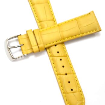 20mm Genuine Leather Yellow Watch Band Strap for Men and Women | Comfortable and Durable Material | Silver Buckle-GB-1