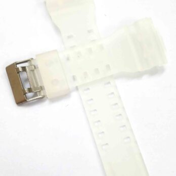 16mm Pu Rubber White Watch Band Strap for Men and Women | Comfortable and Durable Material | Silver Buckle