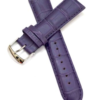18mm Genuine Leather Purple Watch Band Strap for Men and Women | Comfortable and Durable Material | Silver Buckle-GB-1