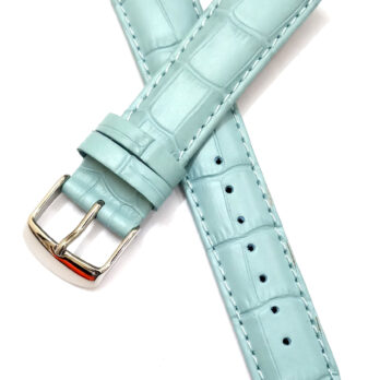 18mm Genuine Leather Sky Blue Watch Band Strap for Men and Women | Comfortable and Durable Material | Silver Buckle-GB-1