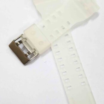 16mm Pu Rubber White Watch Band Strap for Men and Women | Comfortable and Durable Material | Silver Buckle