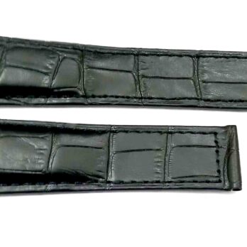22/20mm Genuine Leather Black Watch Band Strap for Men and Women | Comfortable and Durable Material