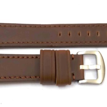 26mm Genuine Leather Dark Brown Watch Band Strap for Men and Women | Comfortable and Durable Material | Silver Buckle-G2