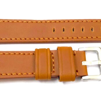20mm Genuine Leather Tan Watch Band Strap for Men and Women | Comfortable and Durable Material | Silver Buckle-Q3